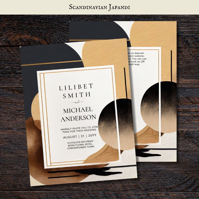 Scandinavian Japandi Bröllop Theme Earth Tones Inbjudningar (Skapare uppladdad)