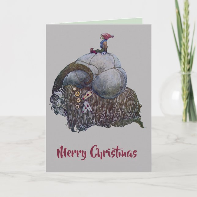 Scandinavian Julbocken Yule Goat After John Bauer Kort (Framsida)