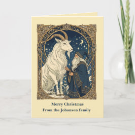 Scandinavian Julbocken Yule Goat and Jultomten Kort