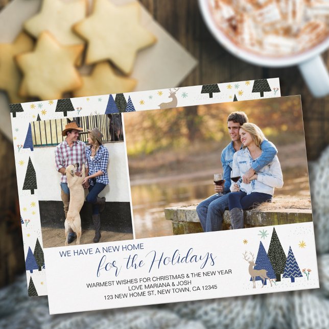 Scandinavian Julgranar 2 Photo Ny adress Julkort (Skapare uppladdad)