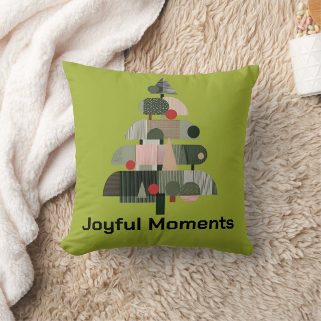 Scandinavian Modern Christmas Tree Kudde (Filt)