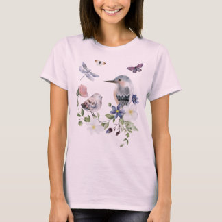 SCANDINAVIAN Mystical Birds Cottagecore T-Shirt