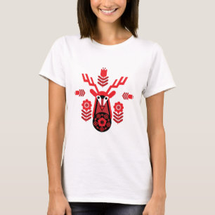 Scandinavian Nature Hjort Head Art T-Shirt Throw P