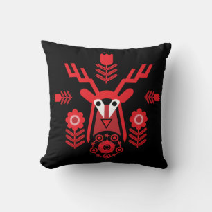 Scandinavian Nature Hjort Head Art T-Shirt Throw P Kudde
