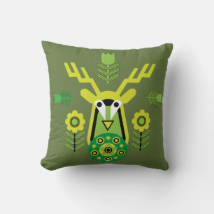Scandinavian Nature Hjort Head Art T-Shirt Throw P Kudde