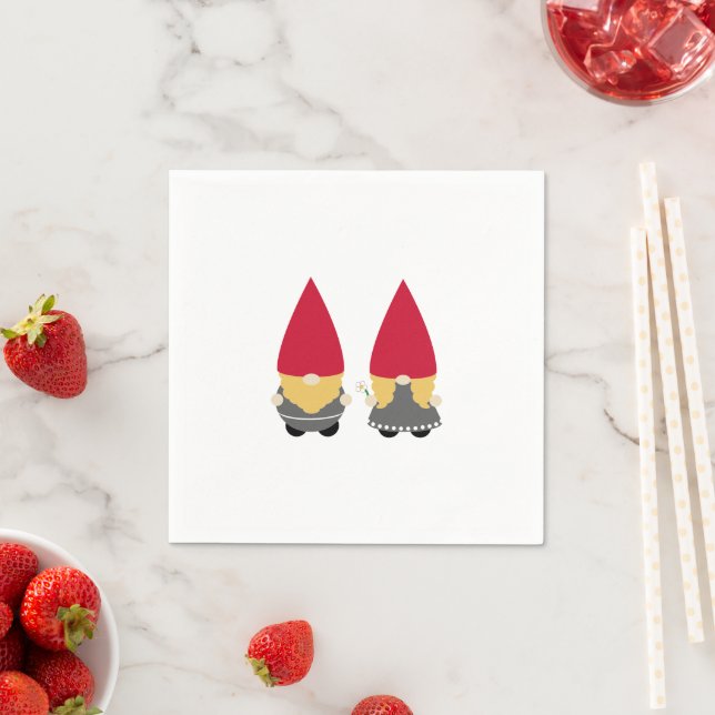 Scandinavian Nisse Tomte Gnome Pappersservett (Insitu)