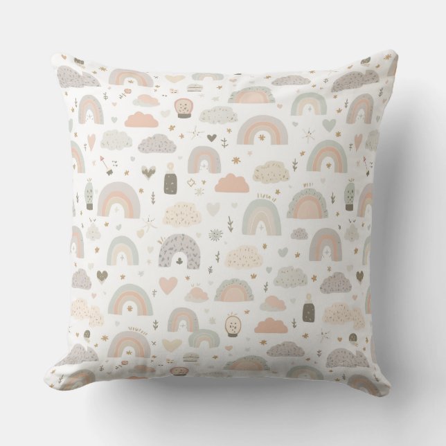 Scandinavian Pastel Baby Throw Pillow Kudde (Framsida)