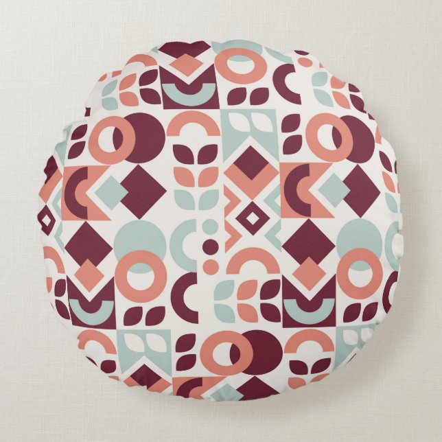 Scandinavian pattern design. Simple modern retro b Rund Kudde (Framsidan)