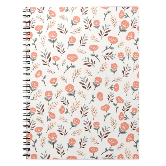 Scandinavian Red Poppies Notebook Anteckningsbok (Framsidan)