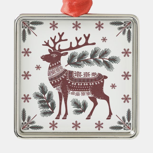 Scandinavian Reindeer Christmas Ornament (Framsidan)