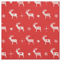 Scandinavian Reindeer Red & White Helgdag Folk Art