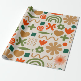 Scandinavian Retro Rustic jul Mönster Presentpapper