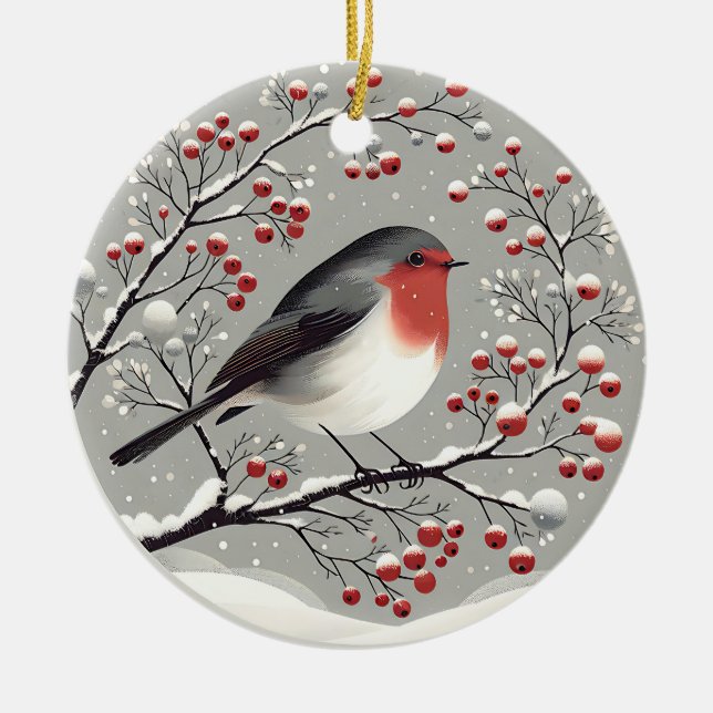 Scandinavian Robin Ornament (Framsidan)