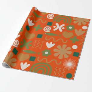 Scandinavian Rustic Retro-julen Mönster Presentpapper