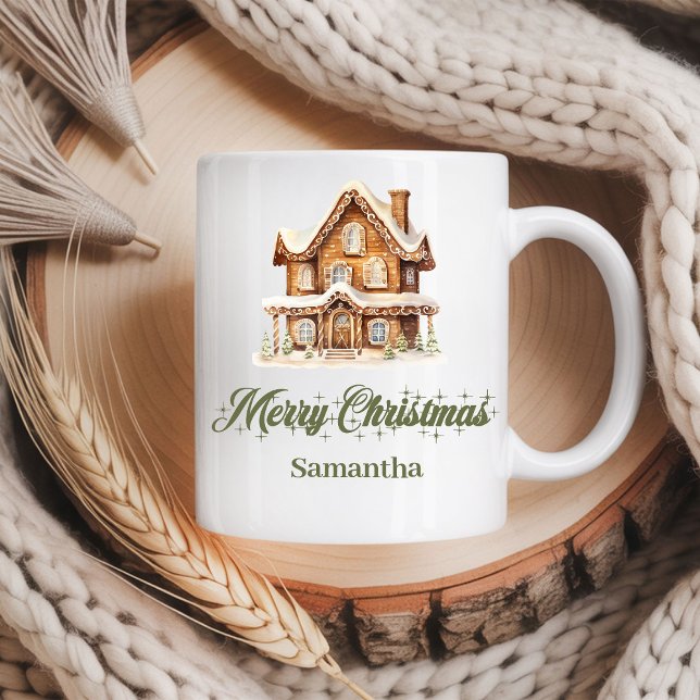 Scandinavian Script Christmas Mug Custom Name Kaffemugg (Scandinavian Script Christmas Mug Custom Name)