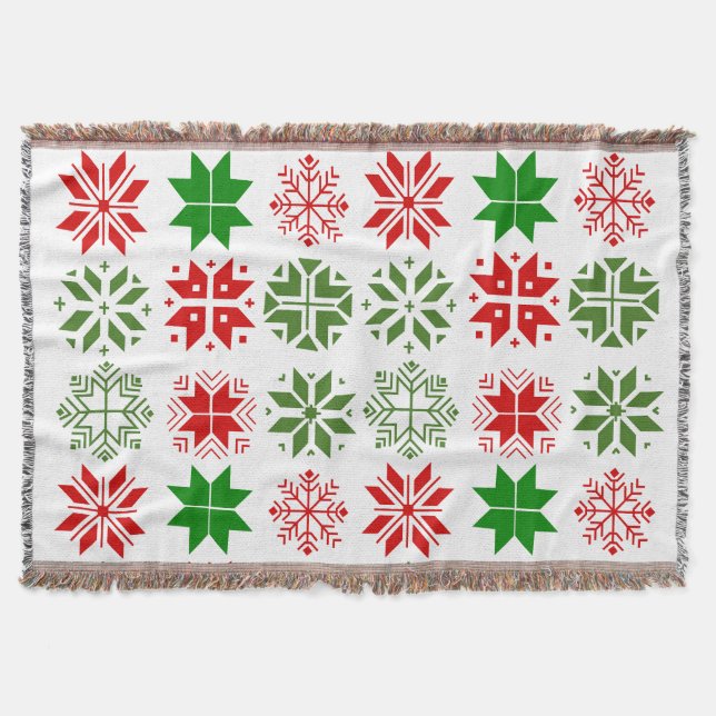 Scandinavian Snöflingor Throw Blanket Filt (Framsidan)
