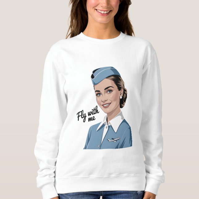 Scandinavian stewardess Womens Basic Sweatshirt T Shirt (Framsida)