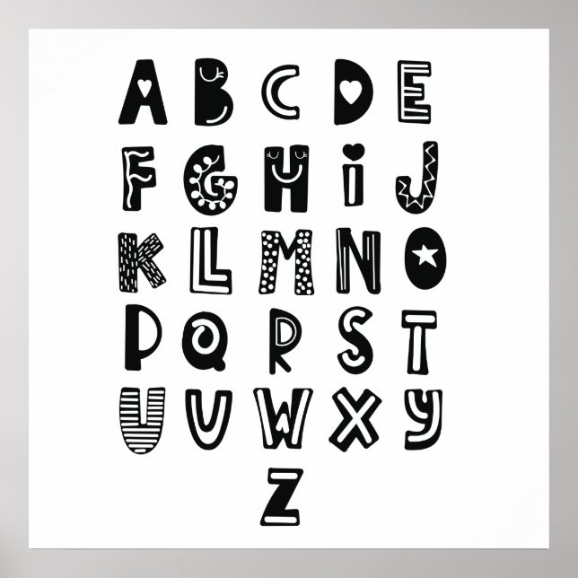 Scandinavian stil, Alphabet. Poster (Framsidan)