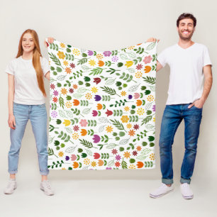 Scandinavian Stil Flora & Fauna Mönster Fleecefilt