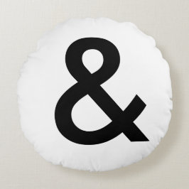 Scandinavian Stil - Large Black Ampersand Rund Kudde