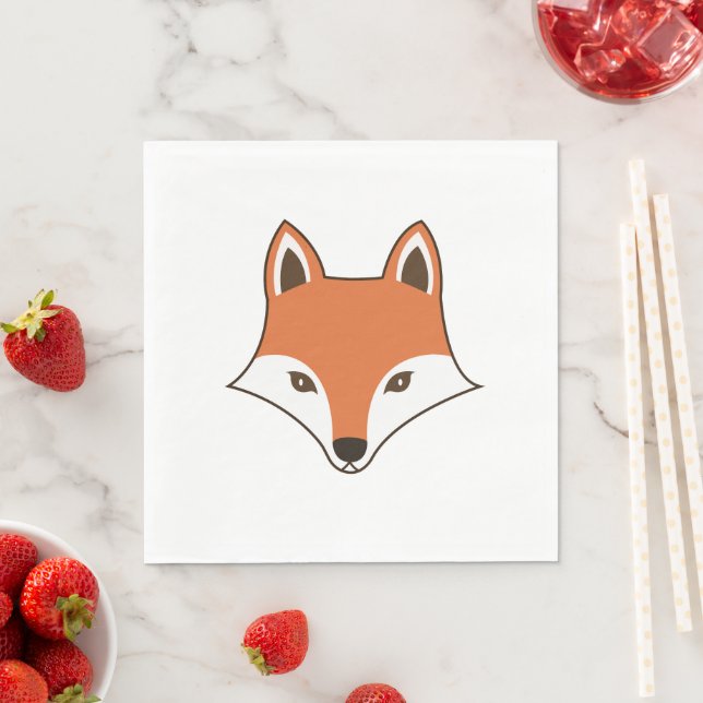 Scandinavian Stil Tecknad Fox Ansikte Pappersservett (Insitu)