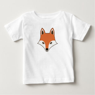 Scandinavian Stil Tecknad Fox Ansikte T Shirt