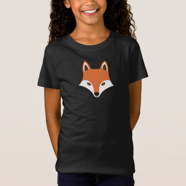 Scandinavian Stil Tecknad Fox Ansikte T Shirt (Framsida)