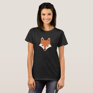 Scandinavian Stil Tecknad Fox Ansikte T Shirt
