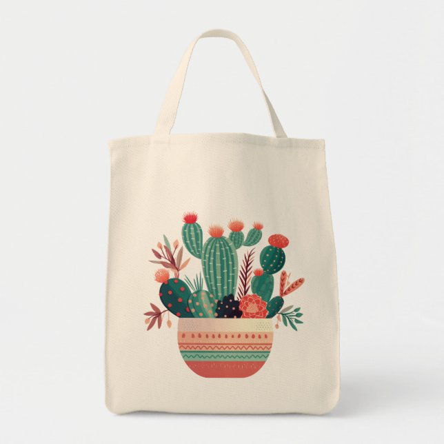 Scandinavian Succulte Bag Tygkasse (Framsidan)