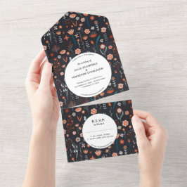 Scandinavian Summer Flowers Mörk Boho Bröllop