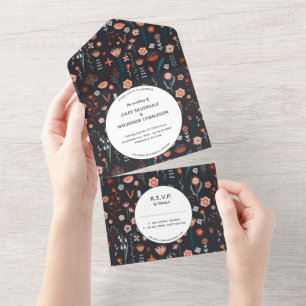 Scandinavian Summer Flowers Mörk Boho Bröllop