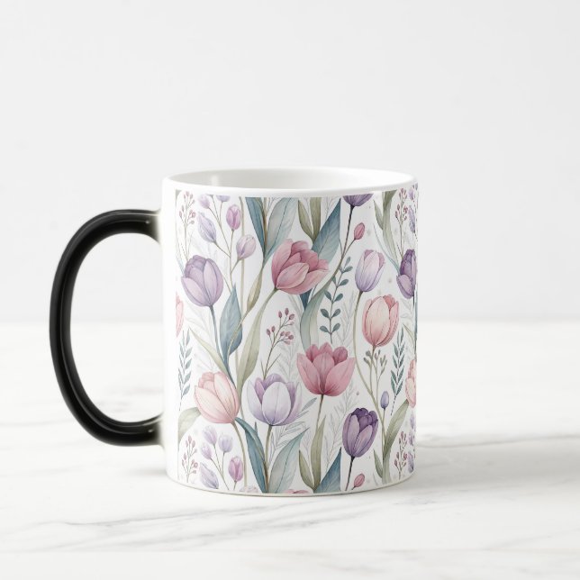 Scandinavian Tulip Blommönster Magisk Mugg (Vänster)