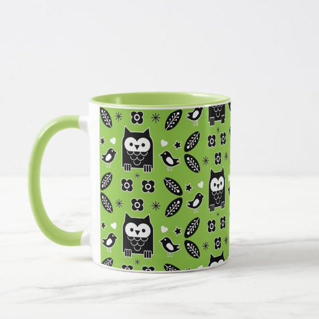 Scandinavian Uggla Folk Art Mugg (Vänster)