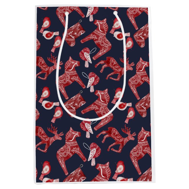 Scandinavian Watercolor Dala Horse (Framsidan)