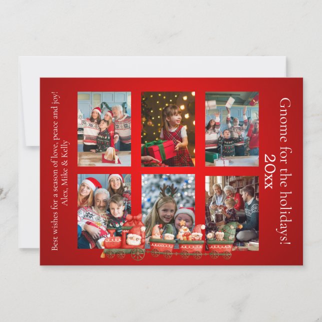 Scandinavian Watercolor jul Gnomes Photo Inv Inbjudningar (Framsida)