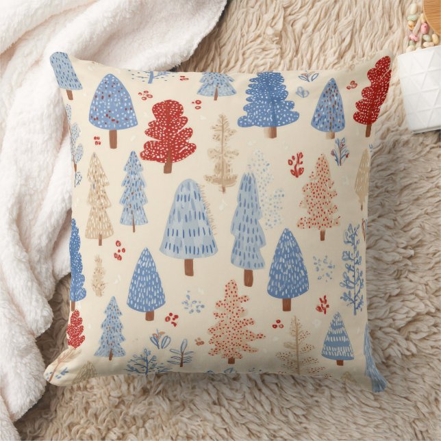Scandinavian Winter Forest Pattern (1) Kudde (Filt)