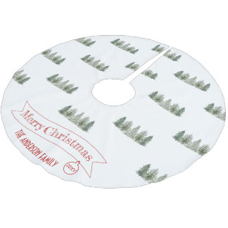 Scandinavian Winter Pine Tree Merry Christmas Julgransmatta Borstad Polyester