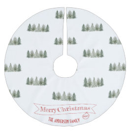 Scandinavian Winter Pine Tree Merry Christmas Julgransmatta Borstad Polyester