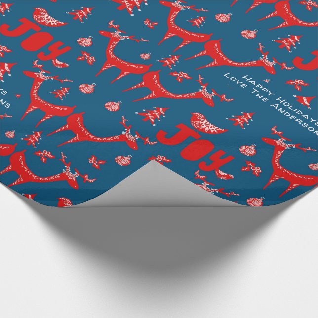 Scandinavian Woodland Hjort Winter Julafton Folk A Presentpapper (Hörn)