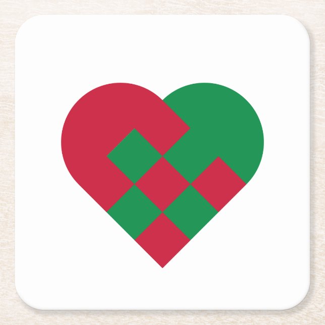 Scandinavian Yule Hear - Christmas Holiday - Underlägg Papper Kvadrat (Framsidan)