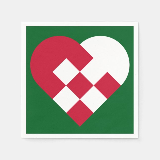 Scandinavian Yule Heart Pappersservett (Framsidan)