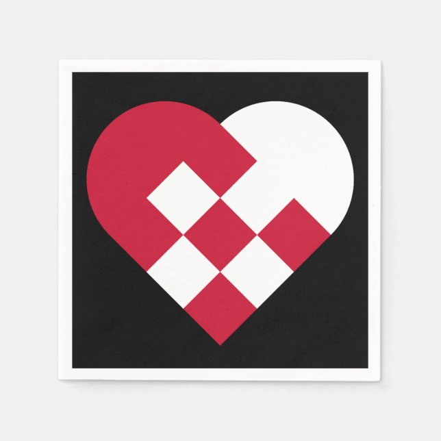 Scandinavian Yule Heart Pappersservett (Framsidan)