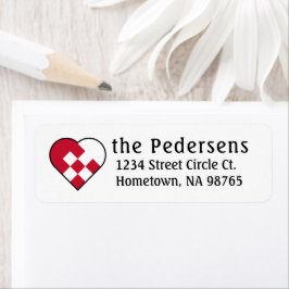 Scandinavian Yule Heart - Personlig Returadress Etikett