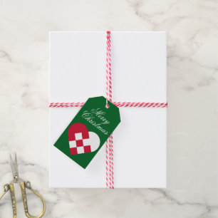 Scandinavian Yule Heart Presentetikett