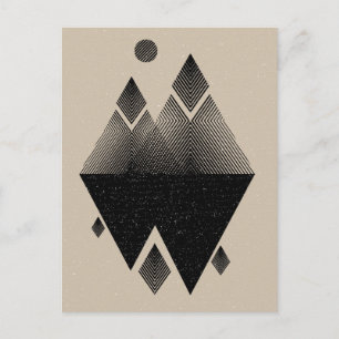 Scandinaviskt inspirerad triangeldesign vykort