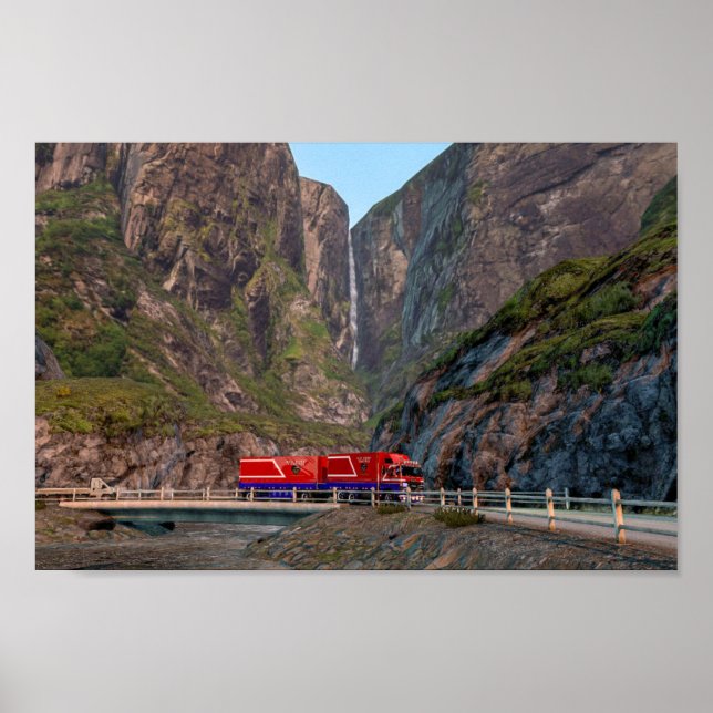 Scania 141 på vej til Honningsvåg, Norge Poster (Framsidan)