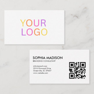 Scannable QR Code Logo Minimalist Business Card Visitkort