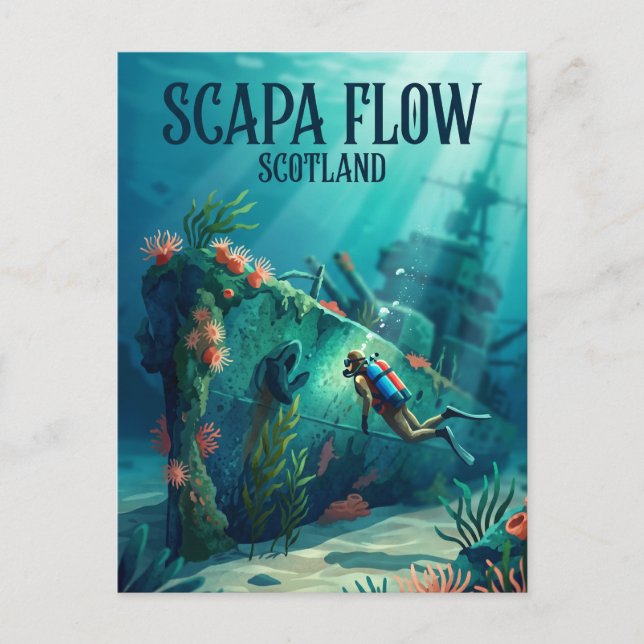 Scapa Flow Skottland Vykort (Framsida)