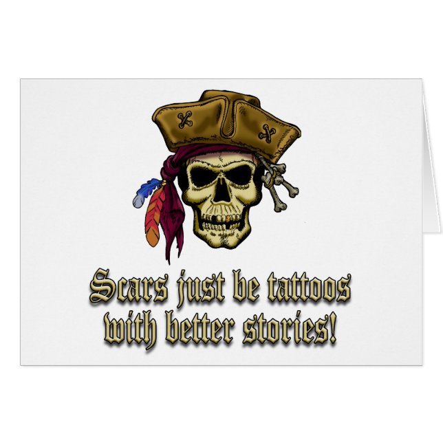 Scar bara bli Tattoos Hälsningskort (Framsidan Horizontal)
