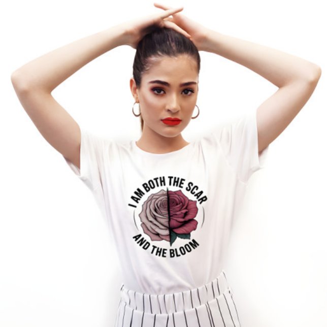 Scar & Bloom Minimalist Half-Rose Half-Scar T Shirt (Skapare uppladdad)